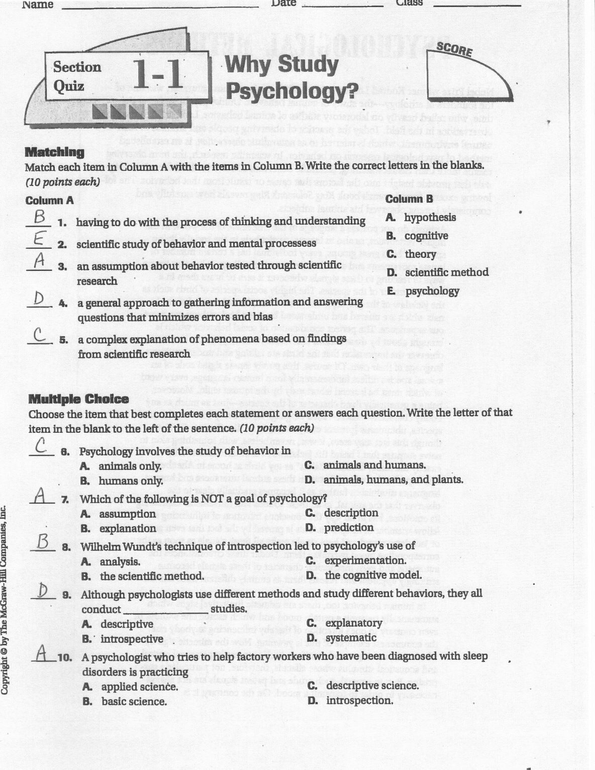 history of psychology assignment